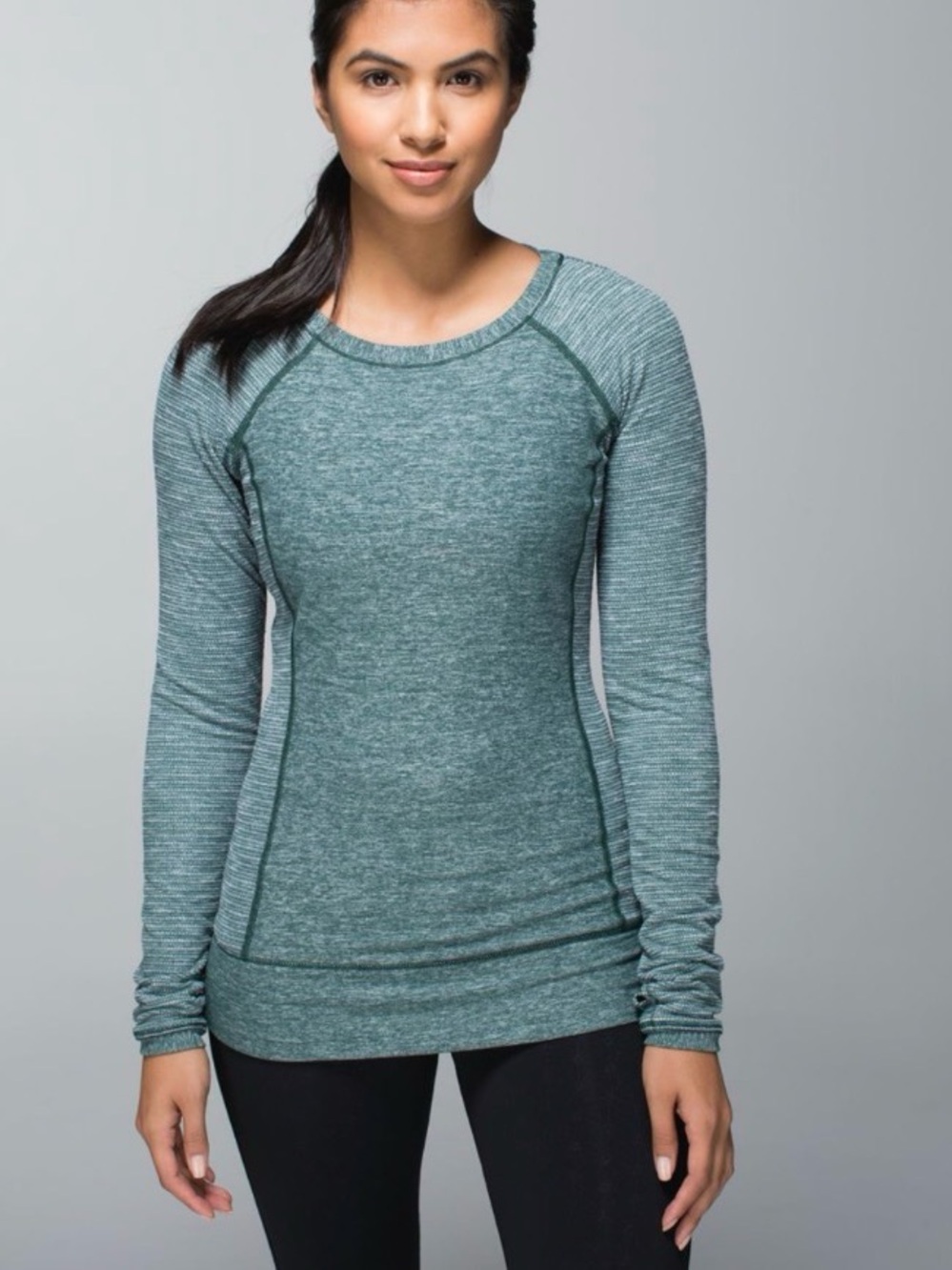 lululemon athletica Heathered Teal Long-Sleeve Crew